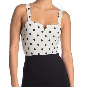 Abound polka dot v neck bodysuit nwt size small